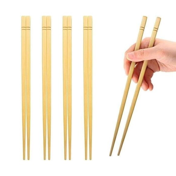 Premium Disposable Bamboo Chopsticks – 9" Round, Individually Wrapped 100 Pairs - Picture 6 of 16